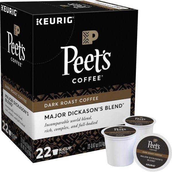 Peet's Coffee & Tea Coffee K-Cups, Major Dickason's Blend, Dark Roast, 22 K-Cups