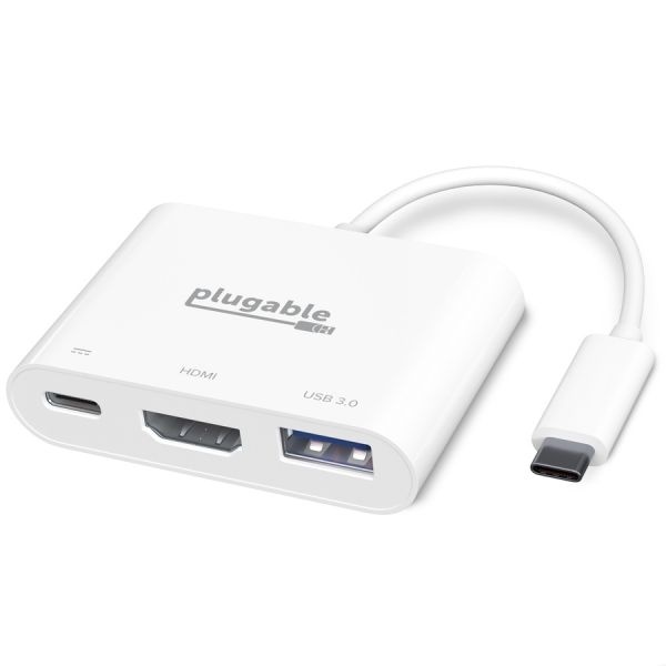 Plugable Usb C Mini Dock With Hdmi, Usb 3.0 And Pass-Through Charging Compatible With 2018 Ipad Pro, 2018 Macbook Air, Dell Xps 1315, Thunderbolt 3 And More