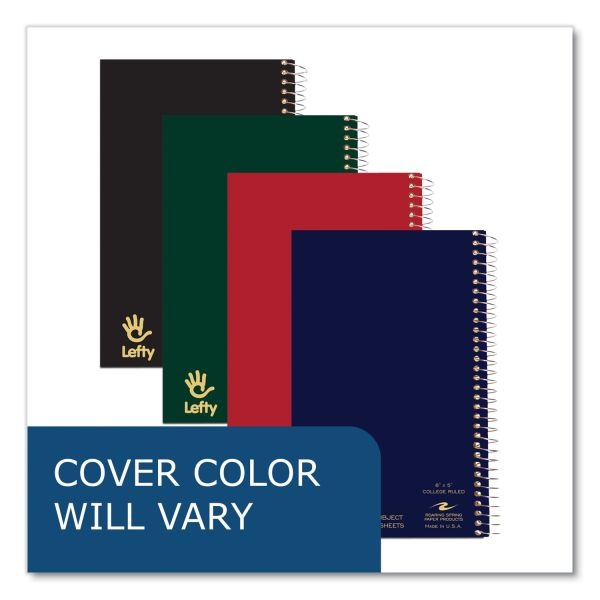 Roaring Spring Lefty Notebook, 1-Subject, Medium/College Rule, Random Asst Cover Color, (80) 8 X 5 Sheet, 24/Ct
