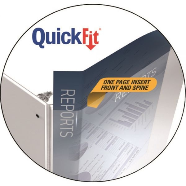 Quickfit View 3-Ring Binder, 1" Angle D-Rings, 50% Recycled, Black