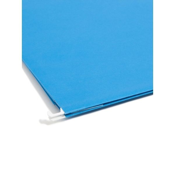 Smead Hanging File Pocket With Tab, 3" Expansion, 1/5-Cut Adjustable Tab, Letter Size, Sky Blue, Box Of 25