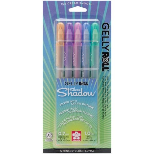Gelly Roll Silver Shadow Bold Point Pens 5/Pkg