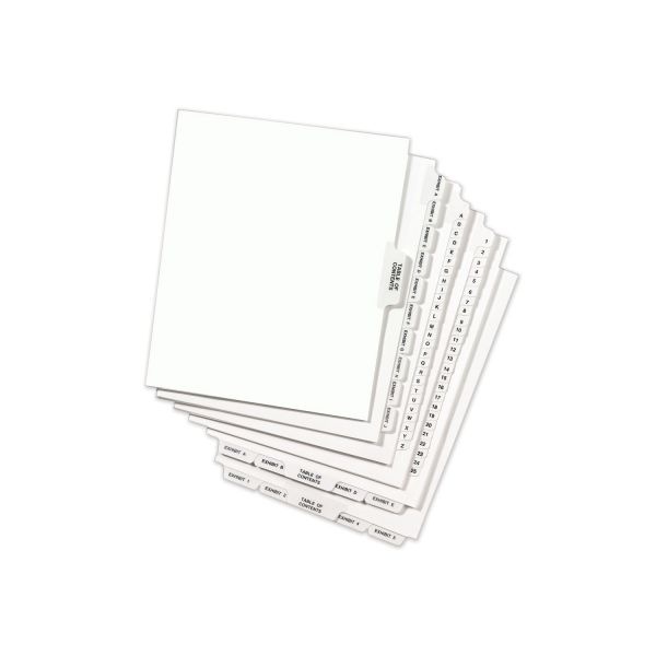 Avery-Style Preprinted Legal Side Tab Divider, Exhibit S, Letter, White, 25/Pack, (1389)