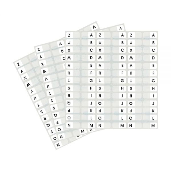 Redi-Tag Permanent Index Tabs, Alphabetical A-Z, Side, White, 4 Sets ...