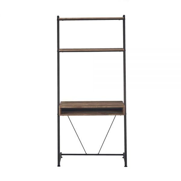 Realspace Belling 35"W Leaning Computer Desk, Modern Oak