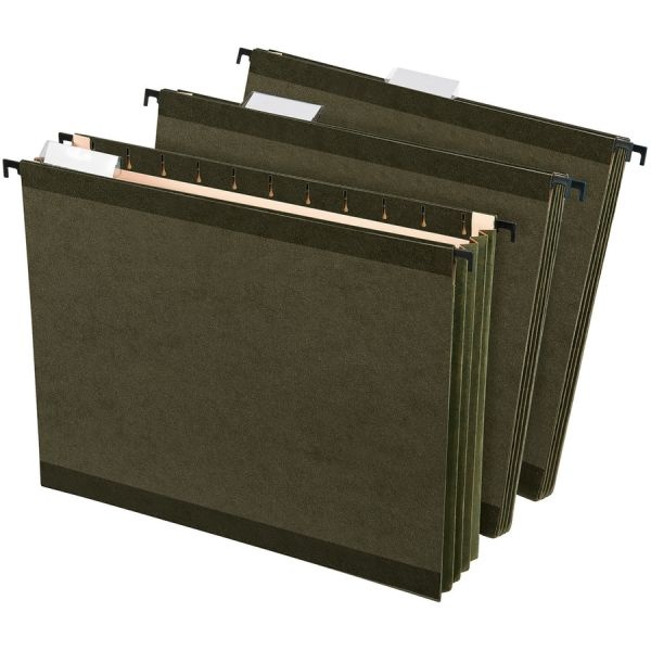 Pendaflex Surehook Extra-Capacity Hanging Pockets, 3 1/2" Expansion, Letter-Size, Standard Green, Pack Of 4