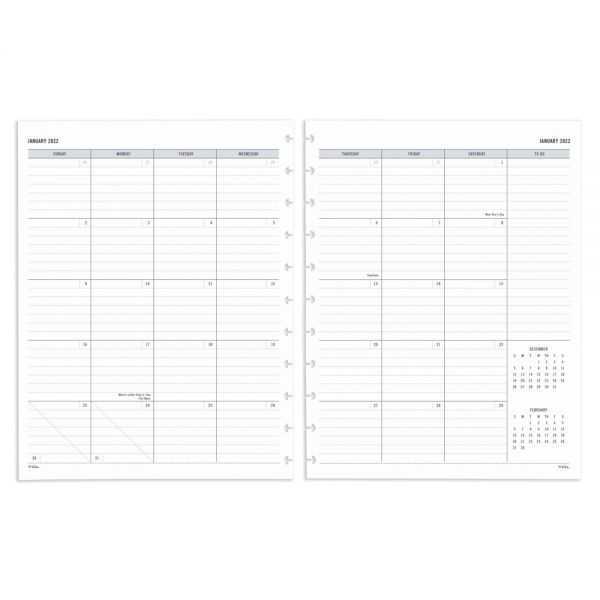 Tul Discbound Monthly Planner Refill With 12 Tab Dividers, Letter Size