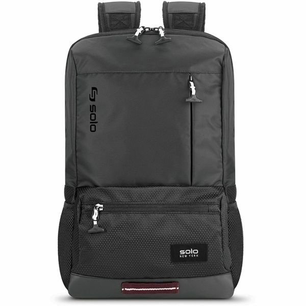 Solo Draft Backpack, Fits Devices Up To 15.6", Nylon, 6.25 X 18.12 X 18.12, Black