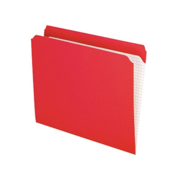 Pendaflex Reinforced-Top File Folders, Letter Size, 9 1/2" X 11 5/8", Red, Box Of 100