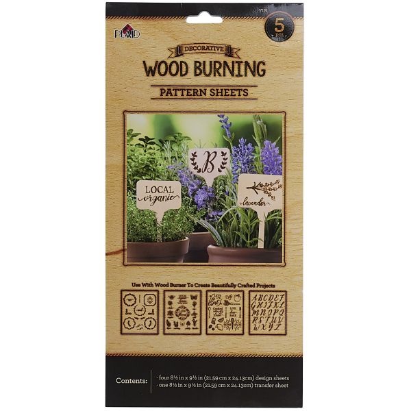 Plaid Wood Burning Pattern Sheet 5/Pkg
