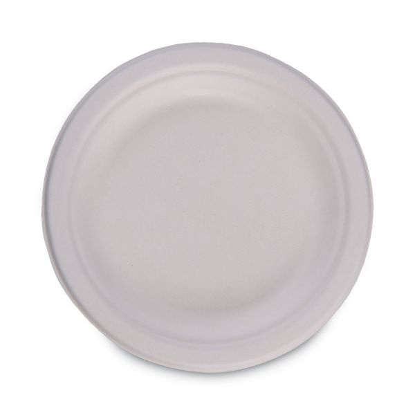 Boardwalk Bagasse Dinnerware, Plate, 6" Dia, White, 1,000/Carton