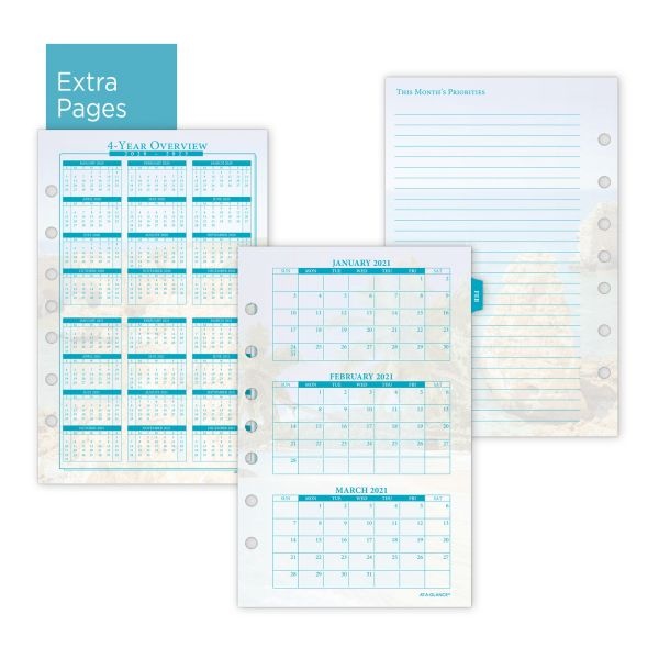At-A-Glance Seascapes 7-Ring Desk Planner Refill, 2023 Calendar