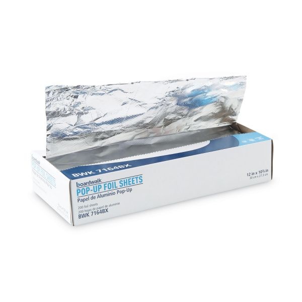 Boardwalk Heavy-Duty Aluminum Foil Pop-Up Sheets, 12 X 10.75, 200/Box, 12 Boxes/Carton