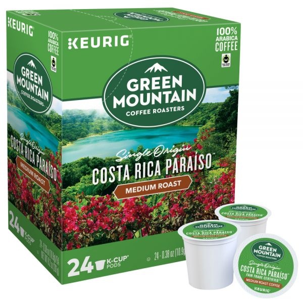 Green Mountain Coffee Single-Serve Coffee K-Cup Pods, Costa Rica ParaíSo, Carton Of 24