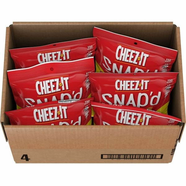 Sunshine Cheez-It Snap'd Crackers, Double Cheese, 2.2 Oz Pouch, 6/Pack