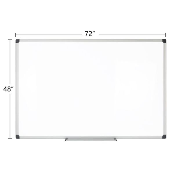 Magnetic Dry-Erase Whiteboard, 48" X 72", Silver Frame