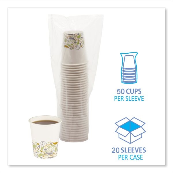 Boardwalk Deerfield Printed Paper Hot Cups, 8 Oz, 50 Cups/Sleeve, 20 Sleeves/Carton