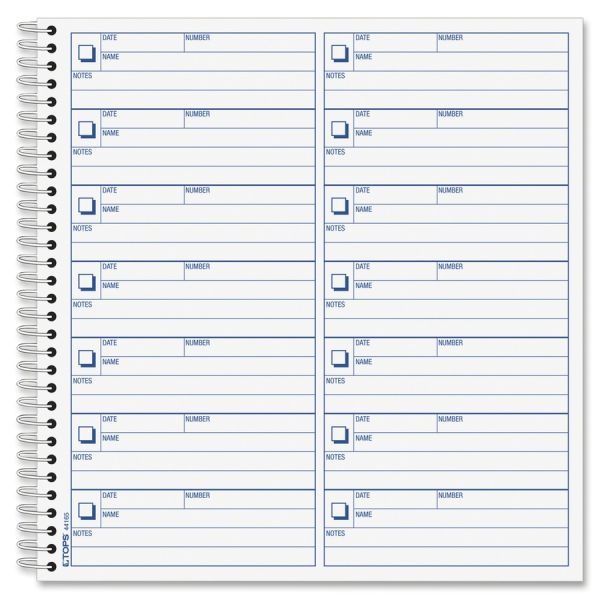 Tops Voice Mail Message Book, One-Part (No Copies), 4 X 1.14, 14 Forms/Sheet, 1,400 Forms Total