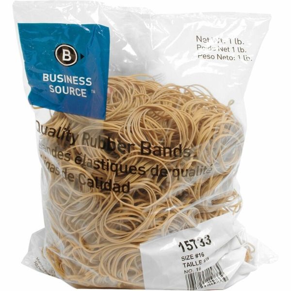 Business Source Quality Rubber Bands - Size: #16 - 2.5" Length X 0.1" Width - Sustainable - 1800 / Pack - Rubber - Crepe