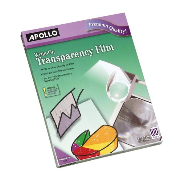 100 Pack of Clear 8.5x11 Overhead Transparencies - Projector Transparency  Film