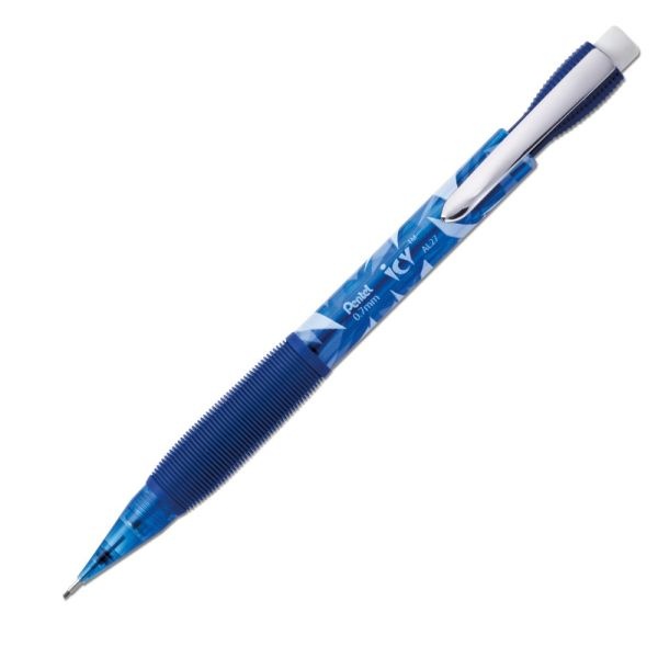 Pentel Icy Multipurpose Automatic Pencils, 0.7 Mm, Transparent Blue Barrels, Pack Of 24