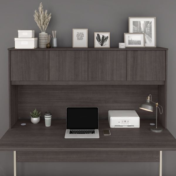 Bush Business Furniture Hybrid 72W Desk Hutch In Storm Gray