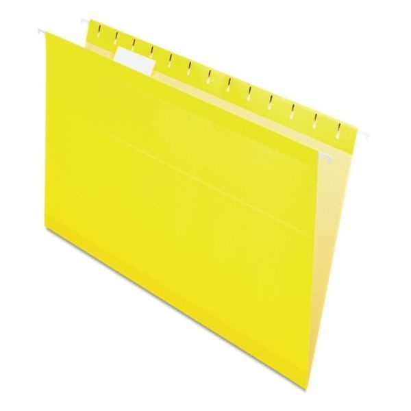 Pendaflex Premium Reinforced Color Hanging Folders, Legal Size, Yellow, Pack Of 25