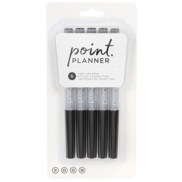 Ac Point Planner Fine Line Pens 5/Pkg
