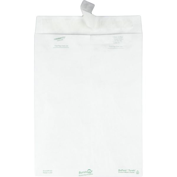 Quality Park Tyvek 9" X 12" Envelopes, Self-Adhesive, White, Box Of 100