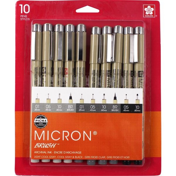 Pigma Micron Set Assorted 10/Pkg