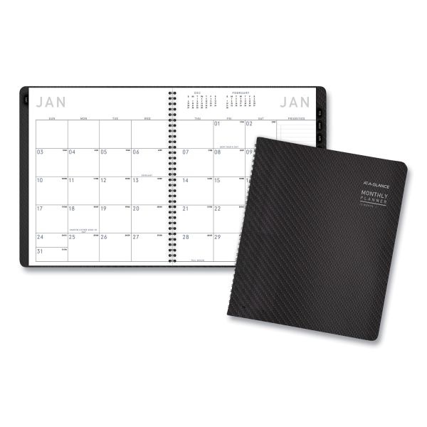 At-A-Glance Contemporary Monthly Planner, Premium Paper, 11 X 9, Graphite Cover, 12-Month (Jan To Dec): 2024