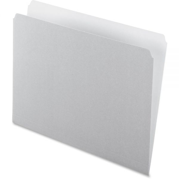Pendaflex Colored File Folders, Straight Tabs, Letter Size, Gray/Light Gray, 100/Box