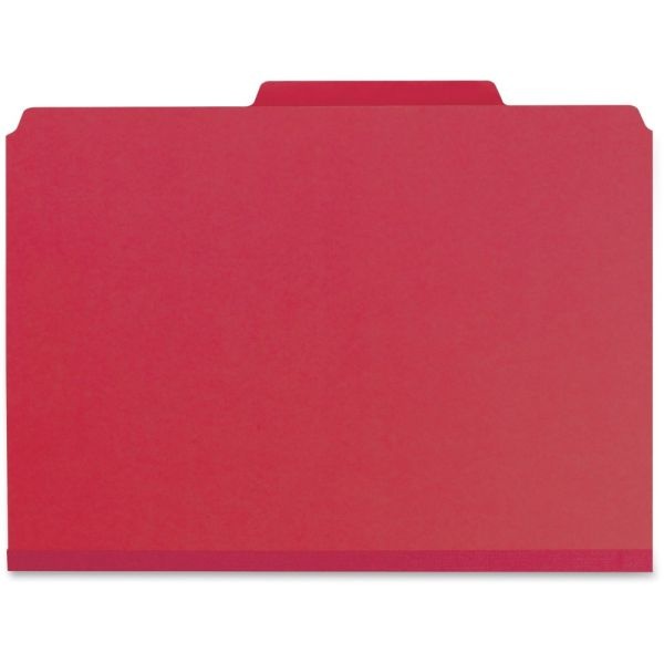 Smead 1/3-Cut Color Pressboard Tab Folders, Letter Size, 50% Recycled, Bright Red, Box Of 25
