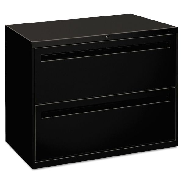 Hon 700 Series Two-Drawer Lateral File, Letter/Legal/A4, 36W X 18D, Black