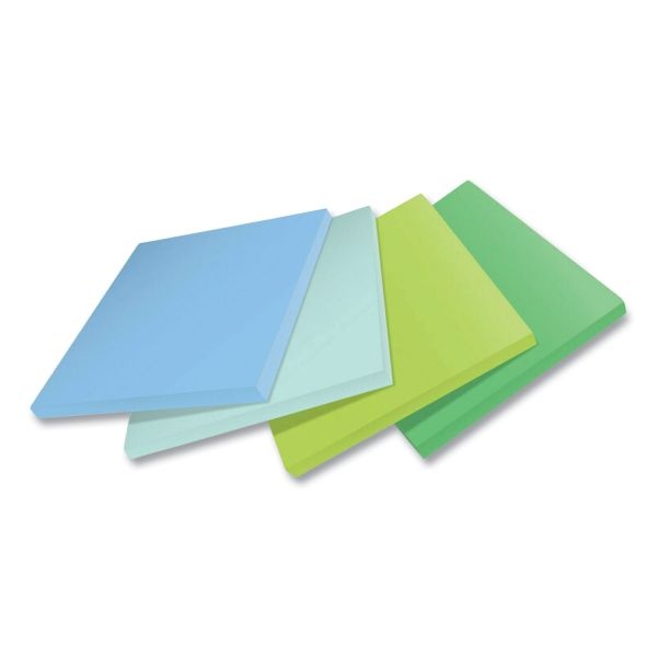 Post-It Notes Super Sticky 100% Recycled Paper Super Sticky Notes, 3" X 3", Oasis, 70 Sheets/Pad, 24 Pads/Pack