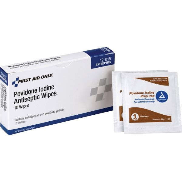First Aid Only Povidone Iodine Antiseptic Wipes