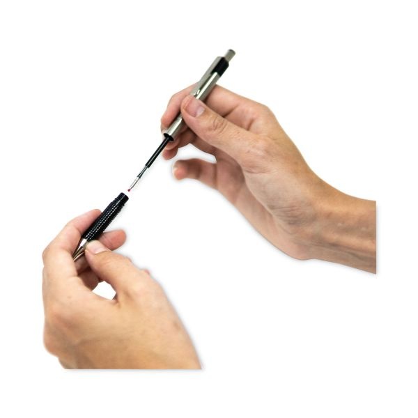 Zebra F-301 Ballpoint Pen, Retractable, Fine 0.7 Mm, Blue Ink, Stainless Steel/Blue Barrel, 2/Pack