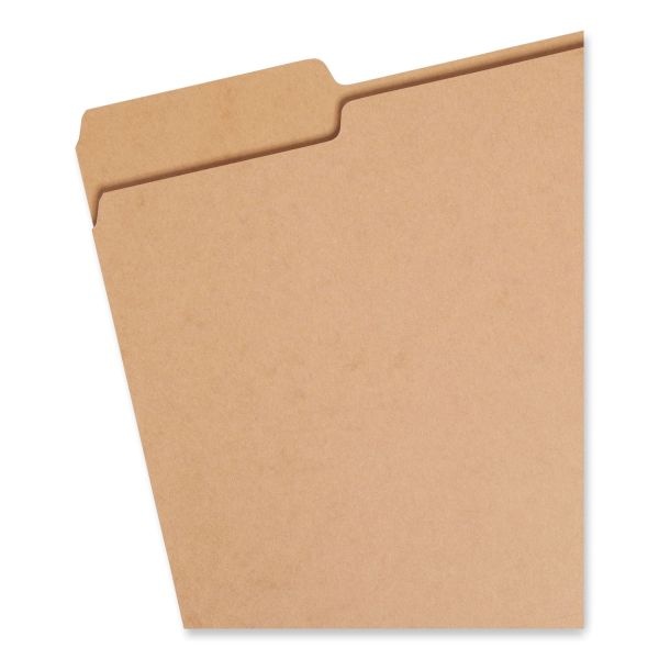 Smead Heavyweight Kraft File Folder, 1/3-Cut Tabs: Assorted, Letter Size, 0.75" Expansion, 17-Pt Kraft, Brown, 50/Box