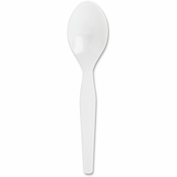 Genuine Joe Heavy/Medium-Weight Polystyrene Spoons, White, Box Of 100