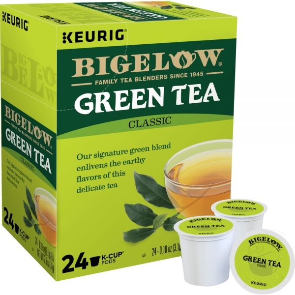 Bigelow Green Tea Single-Serve K-Cup, Carton Of 96