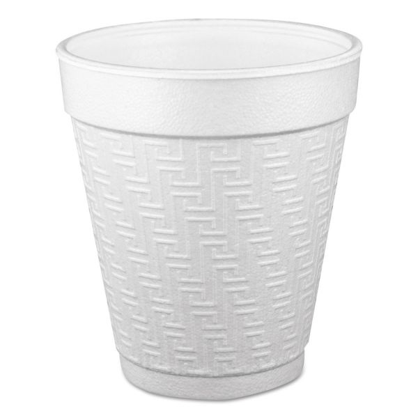Dart Small Foam Drink Cups, 10 Oz, Hot/Cold, White, 25/Bag, 40 Bags/Carton
