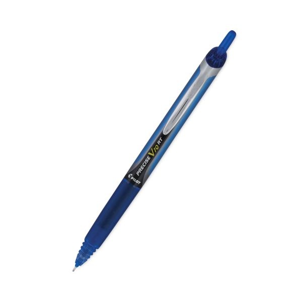Pilot Precise V10rt Roller Ball Pen, Retractable, Bold 1 Mm, Blue Ink, Blue Barrel, Dozen