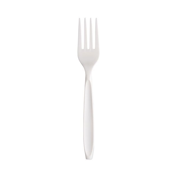 Reliance Mediumweight Cutlery, Fork, White, 100/Box, 1000/Carton