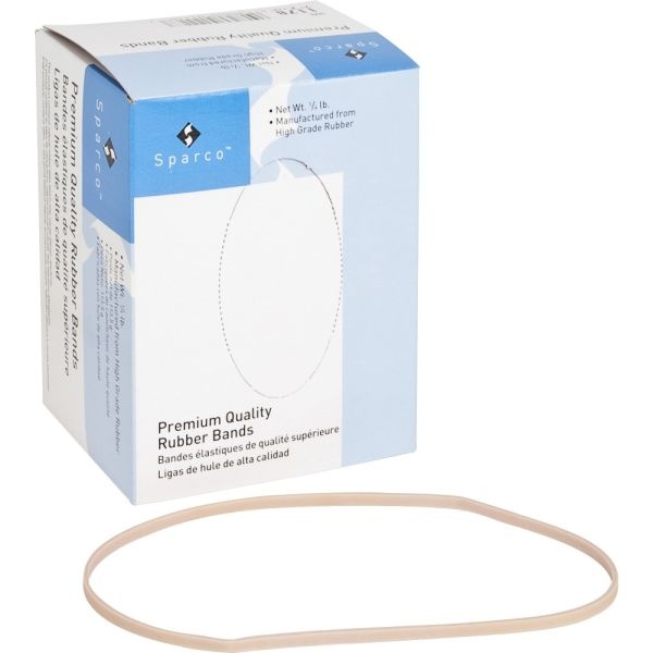 Sparco Premium Quality Rubber Bands - Size: #117B - 7" Length X 0.12" Width - 60 Mil Thickness - Sustainable - 62 / Box - Natural