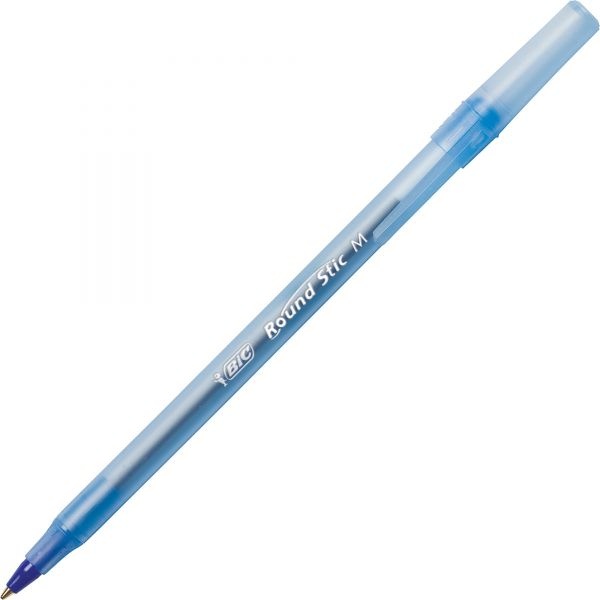 Bic Round Stic Xtra Life Ballpoint Pen Xtra-Value Pack, Stick, Medium 1.2 Mm, Blue Ink, Translucent Blue Barrel, 240/Carton