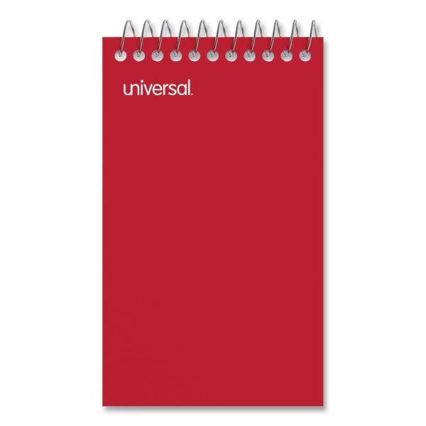 Universal Wirebound Memo Pad With Coil-Lock Wire Binding, Narrow Rule, Orange Cover, 50 White 3 X 5 Sheets, 12/Pack