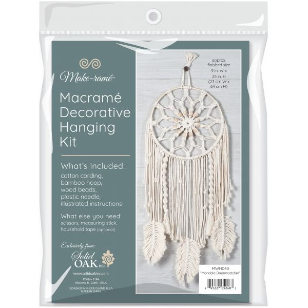 Solid Oak Macrame Hanging Kit