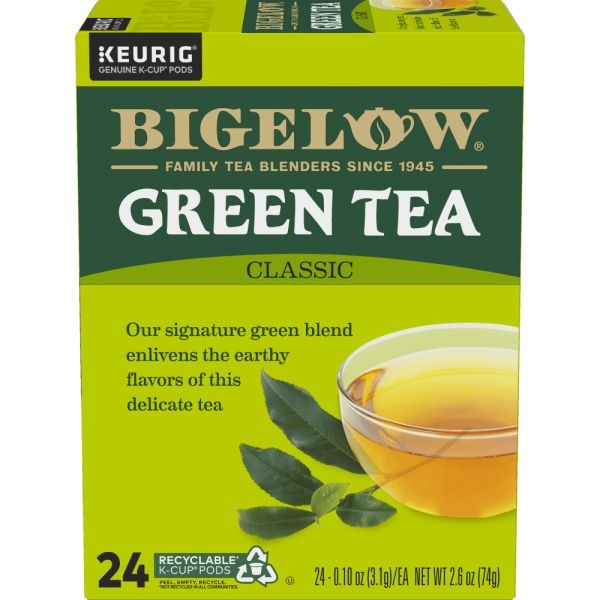 Bigelow Single-Serve K-Cup Pods, Green Tea, Box Of 24