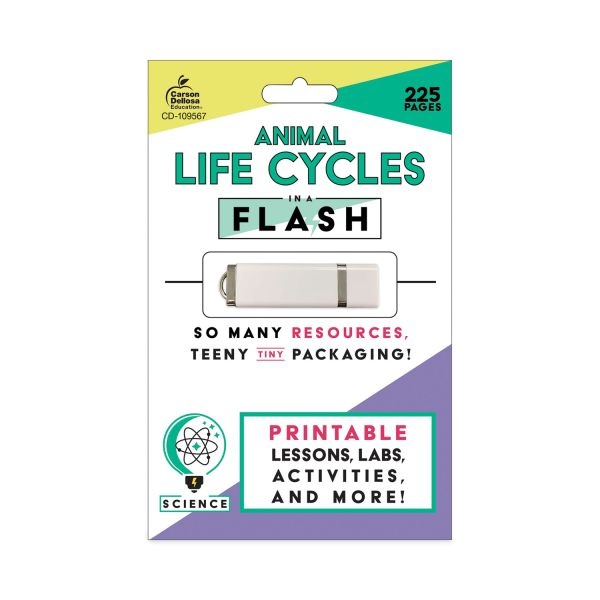 Carson-Dellosa Education In A Flash Usb, Animal Lifestyles, Ages 5-8, 225 Pages