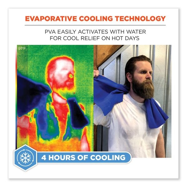 Ergodyne Chill-Its 6602 Evaporative Pva Cooling Towel, 29.5 X 13, One Size Fits Most, Pva, Gray